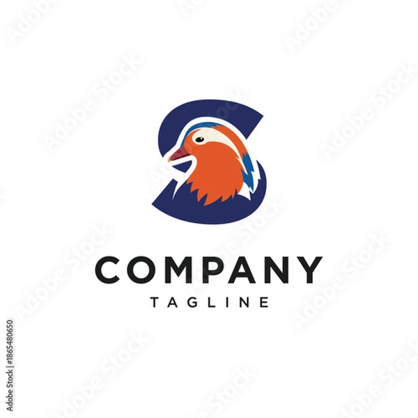 Obraz Letter S Mandarin Duck Logo Icon Vector