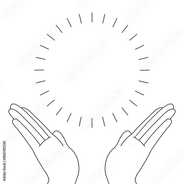 Obraz シンプルなハンドイラスト素材