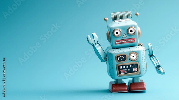 Obraz toy-style robot waving
