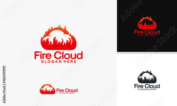 Obraz Fire Cloud Logo Design Concept.