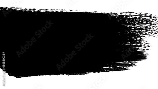 Obraz Rough brush stroke with dry paint texture, vector brush
