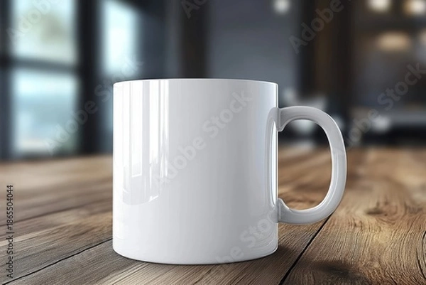 Obraz A white coffee mug mockup showcasing elegant design.