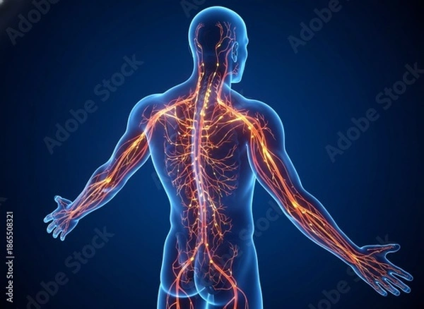 Obraz Human Nervous System Illuminated