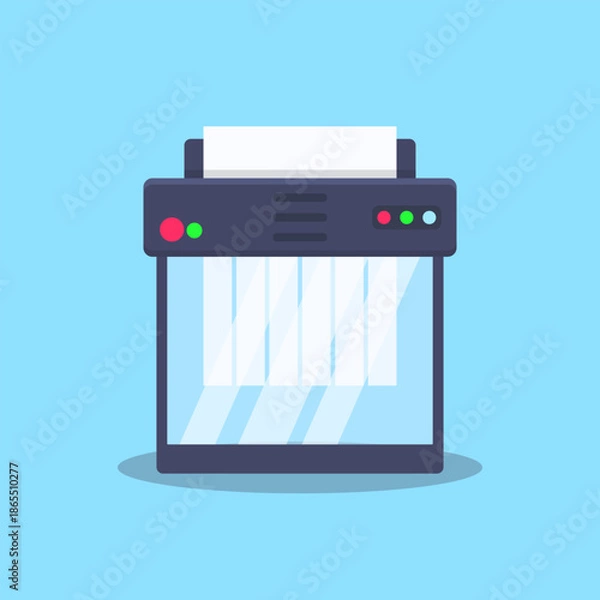 Obraz Paper Shredder Machine Flat Vector Illustration
