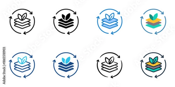 Obraz Eco material icon set multiple style collection. Editable stroke 
