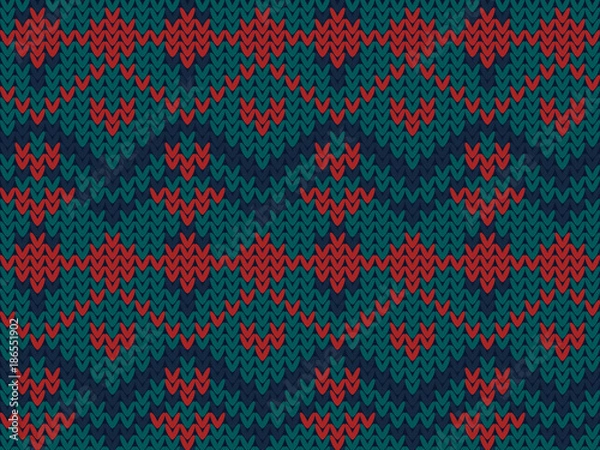 Fototapeta knitted seamless geometric pattern for clothes or winter background