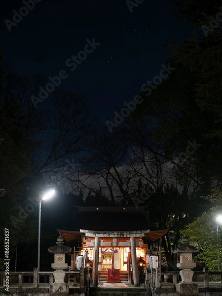 Obraz 御扉が開けられた元旦の稲荷神社