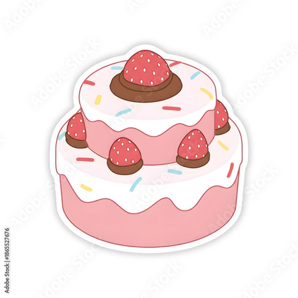 Fototapeta birthday cake vector stickers