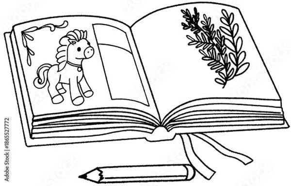 Obraz 말인형 그림책 라인아트