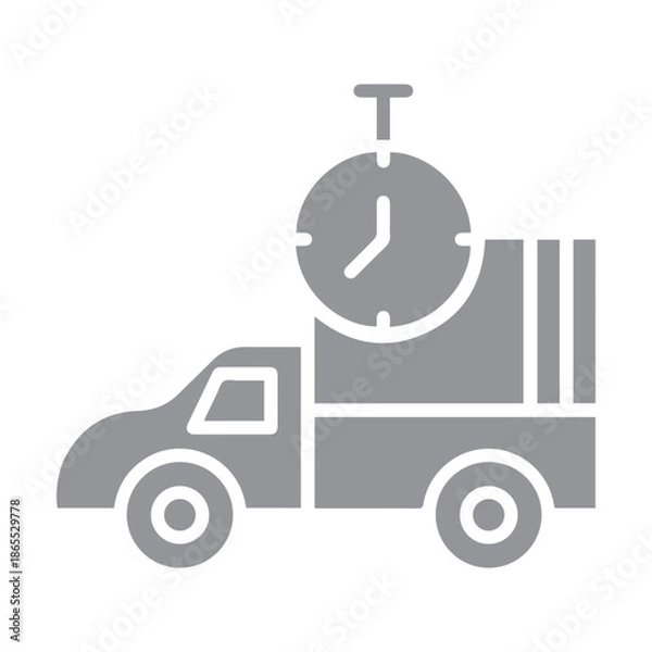 Obraz Delivery truck with stopwatch