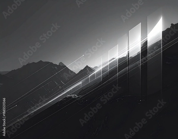 Obraz モノクロ　多重露光風　風景　景色