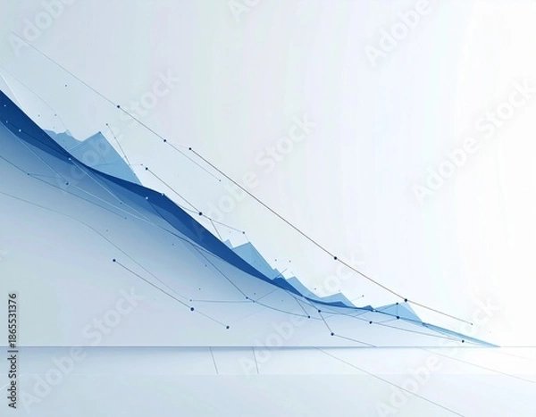 Obraz 点と線　青みがかったグラフィックイメージ　降下