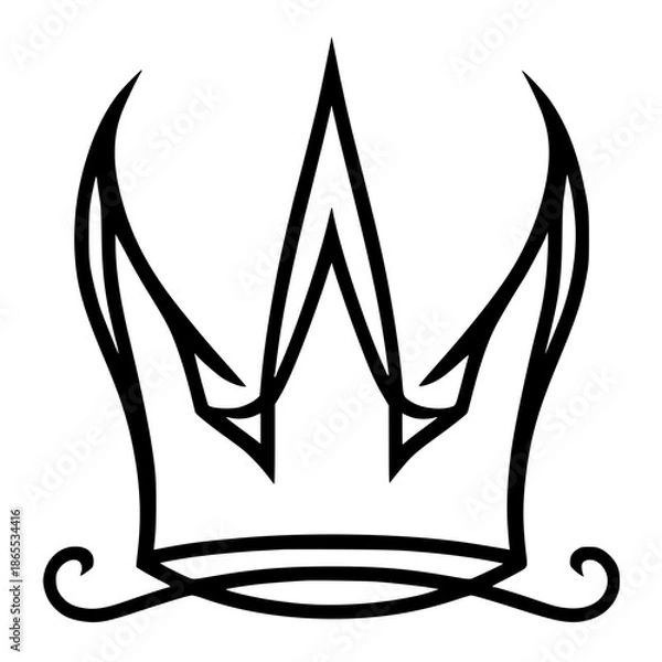 Obraz One line devil crown silhouette