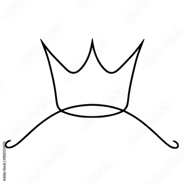 Obraz One line devil crown silhouette