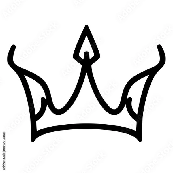 Obraz One line devil crown silhouette
