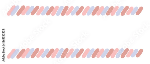 Obraz 斜線を並べて描いたラインで上下を囲ったタイトルフレーム