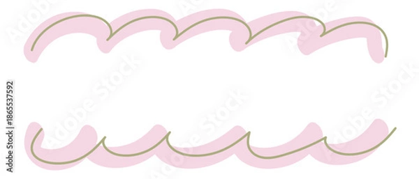 Obraz 上下を丸みのある波線で囲った手書きフレーム