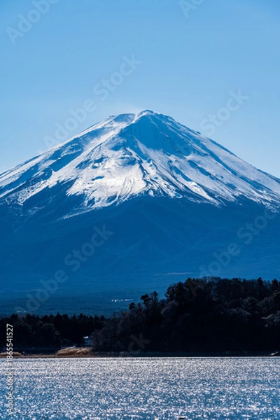 Fototapeta 日本山梨県河口湖と富士山