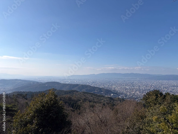 Fototapeta 比叡山から見える京都市街