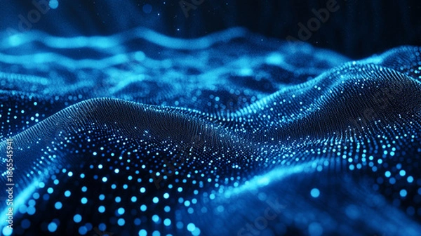 Fototapeta Digital Data Waves Visualization. Futuristic digital wave visualization suitable for technology, data analytics, and internet-related content and branding.