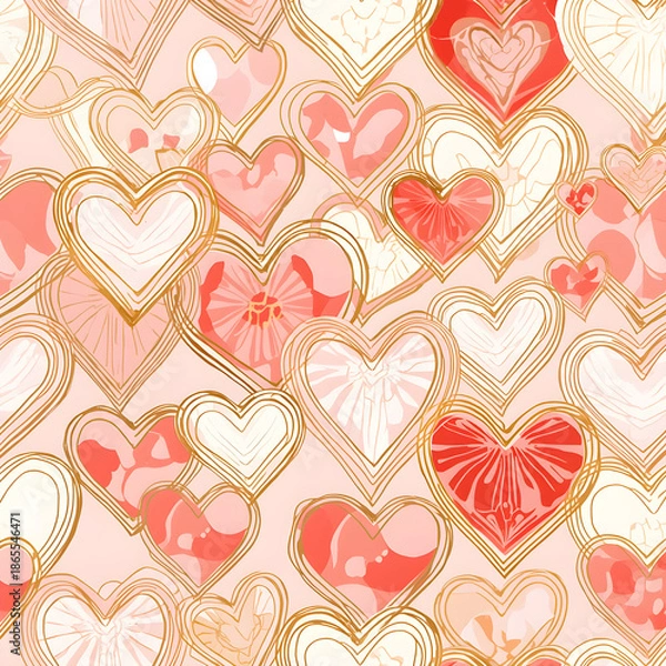 Fototapeta seamless background with hearts