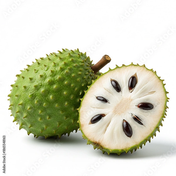 Obraz Fresh Soursop Fruit Isolated On White Background