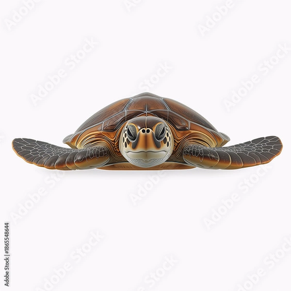 Fototapeta turtle on white background