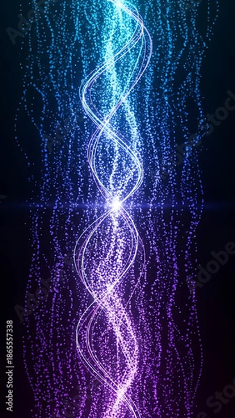 Obraz Tall dynamic abstract design evoking technology and information streams