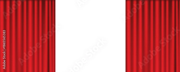 Obraz vector theater stage red curtains realistic vector.
