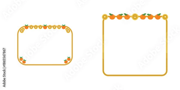 Obraz Lunar Frame / Background. Vector, minimalist, illustration, icon set.