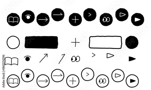 Obraz 手描きで優しい印象のUIアイコンセット
