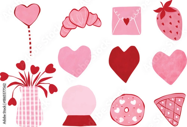 Obraz Cute Valentine's Day Element Set