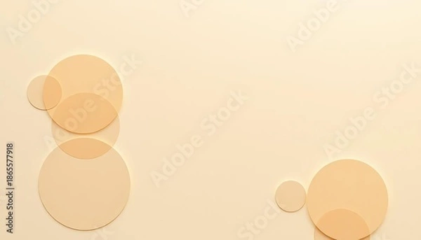 Obraz Subtle, overlapping beige circles on a neutral background,  texture,  shapes