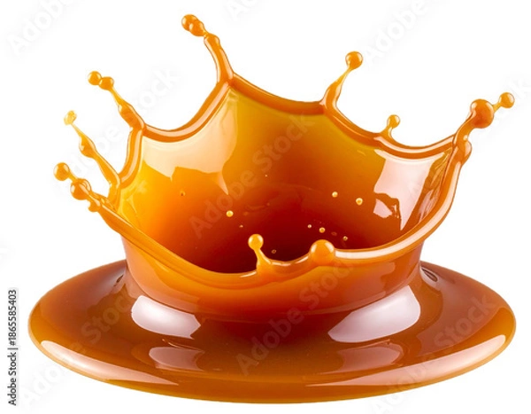 Obraz Caramel splash cut out on a transparent background