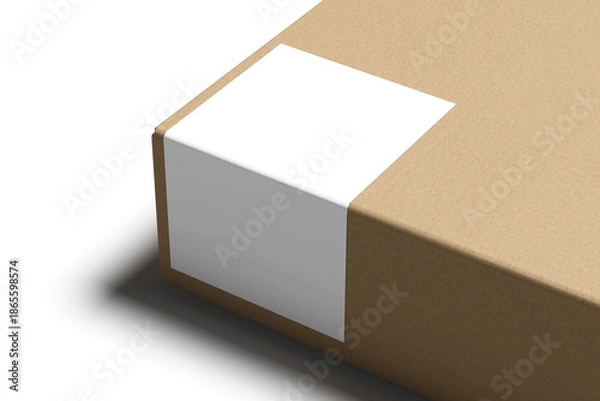 Fototapeta Blank sticker with box for mockup - 3D Illustration