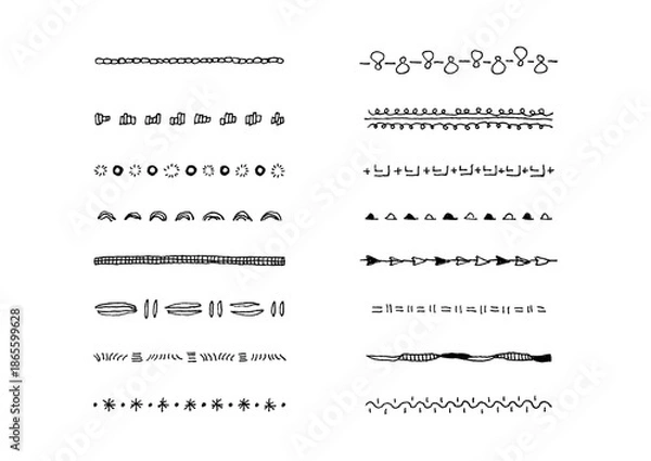 Obraz ナチュラルでシンプルな手描きのラインセット11