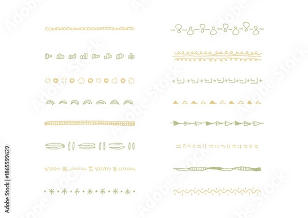 Obraz ナチュラルでシンプルな手描きのラインセット11（カラー）