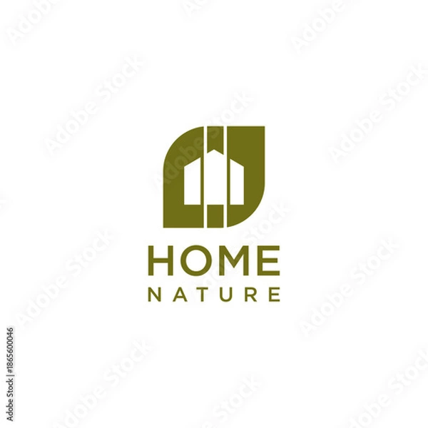Obraz Green house logo design with creative modern concept