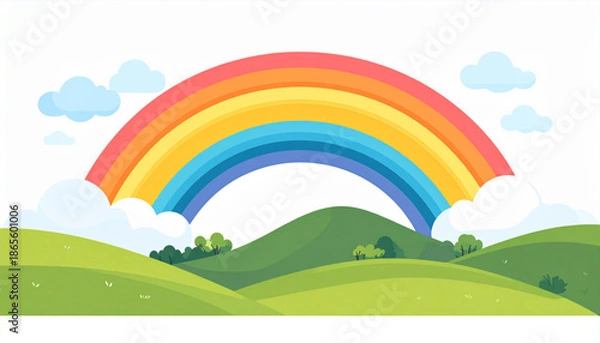 Obraz Flat Rainbow Over Hills