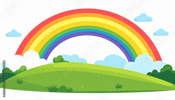 Obraz Flat Rainbow Over Hills