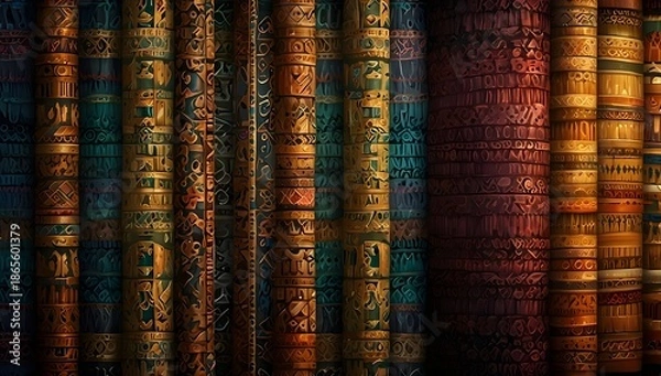 Obraz Ethnic woven texture with smooth gradient lighting