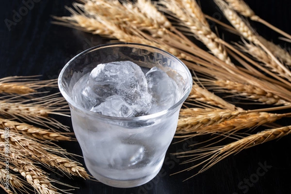 Obraz 日本のお酒、麦焼酎のロック