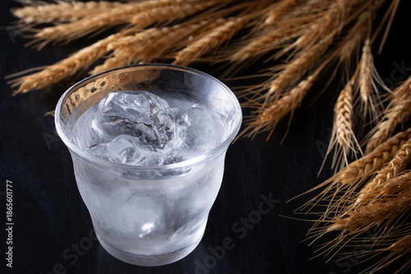 Obraz 日本のお酒、麦焼酎のロック