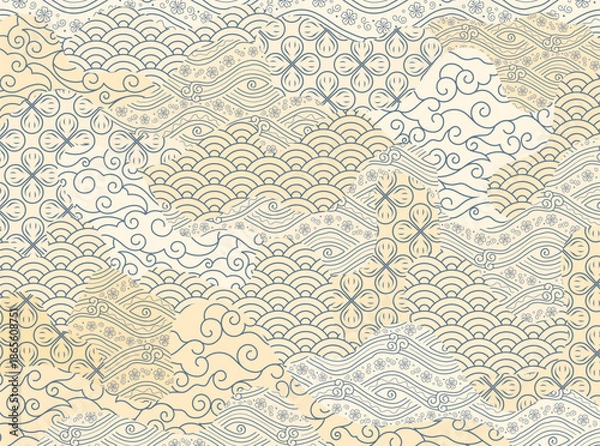 Obraz Traditional Asian combination patterns, Abstract background, Decorative wallpaper