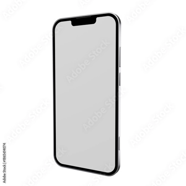 Obraz 3d mobile phone with blank screen on left side view element