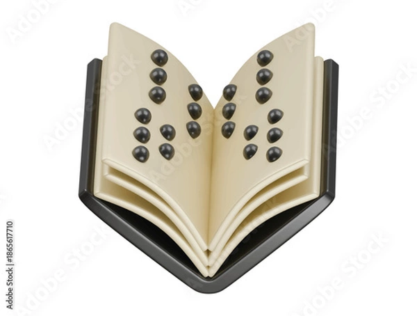 Obraz braille icon 3d illustration render