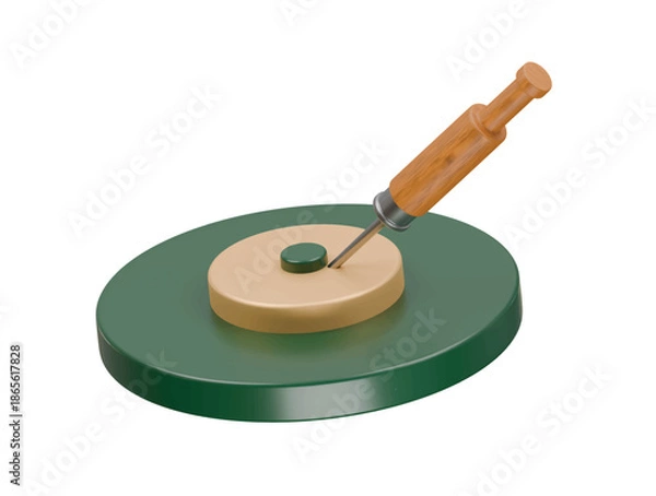 Obraz eraser wheel icon 3d illustration render