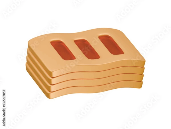 Obraz puff pastry icon 3d illustration render
