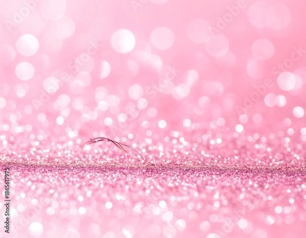 Obraz Soft pink glitter background with single curved object