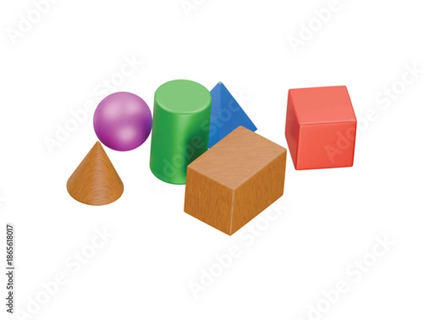 Obraz geometric solids icon 3d illustration render